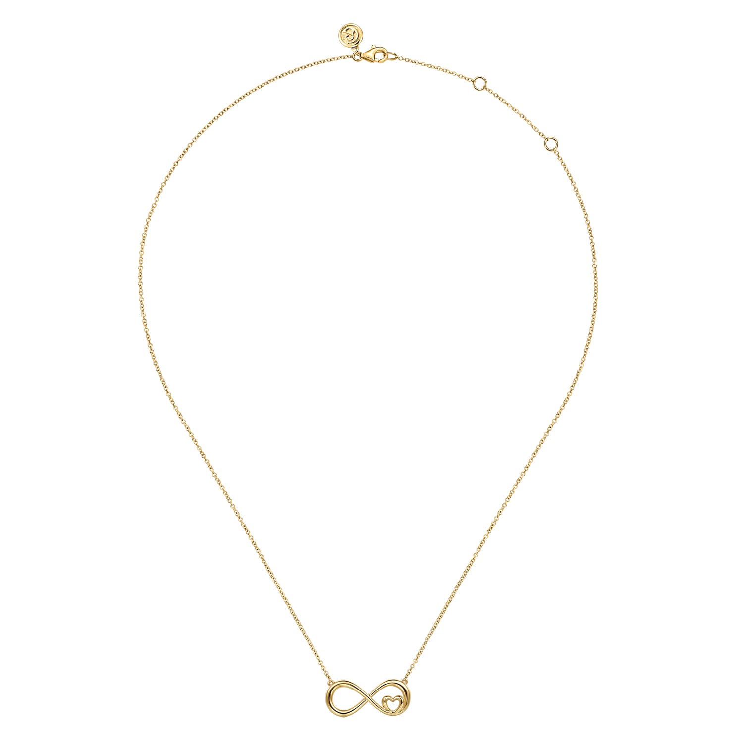 Infinity - 14K Yellow Gold Heart Infinity Necklace