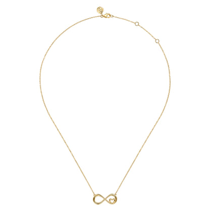 Infinity - 14K Yellow Gold Heart Infinity Necklace