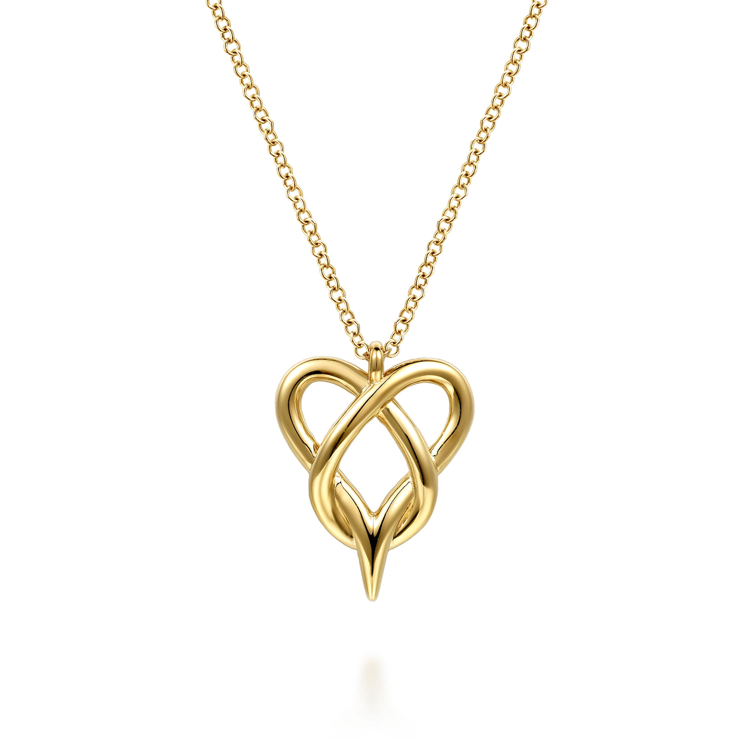 Infinity - 14K Yellow Gold Heart Infinity Pendant Necklace