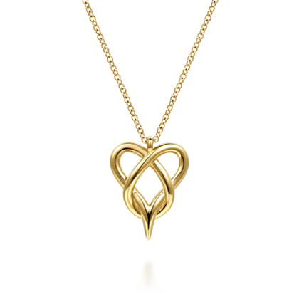 Infinity - 14K Yellow Gold Heart Infinity Pendant Necklace