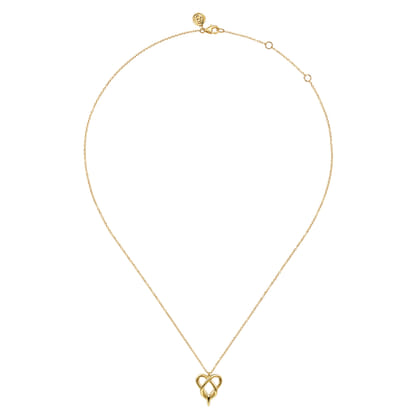 Infinity - 14K Yellow Gold Heart Infinity Pendant Necklace