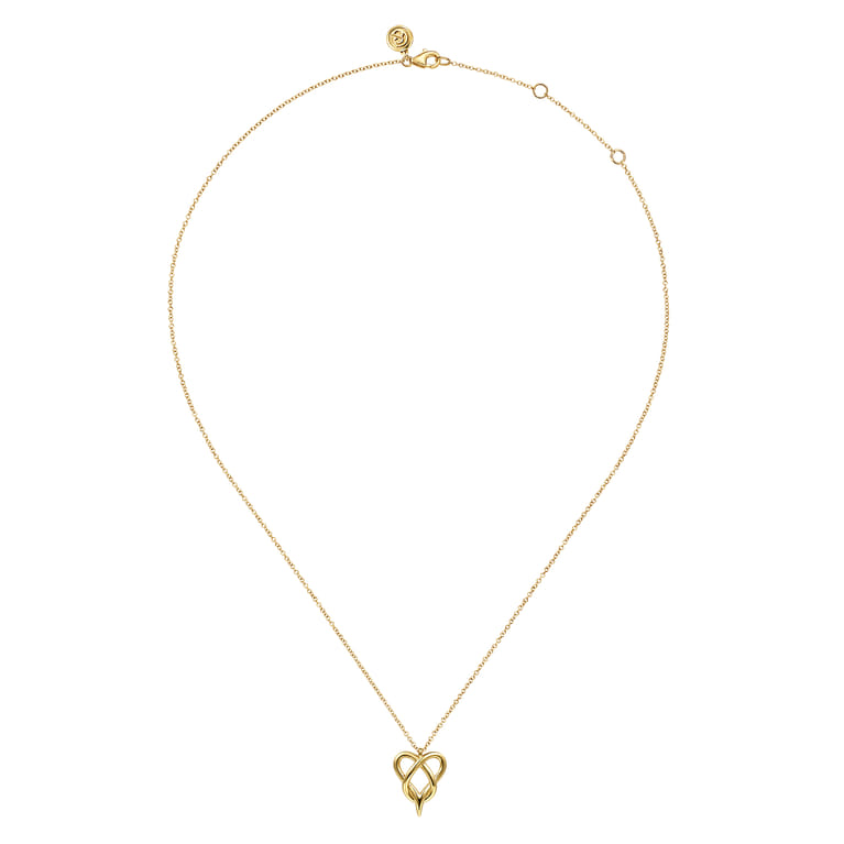 Infinity - 14K Yellow Gold Heart Infinity Pendant Necklace - Shot 2