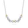Infinity - 14K Yellow Gold and 925 Sterling Silver Bujukan Infinity Bar Necklace