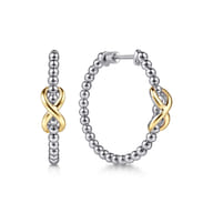Infinity - 14K Yellow Gold and 925 Sterling Silver Bujukan Infinity Classic Hoop Earrings