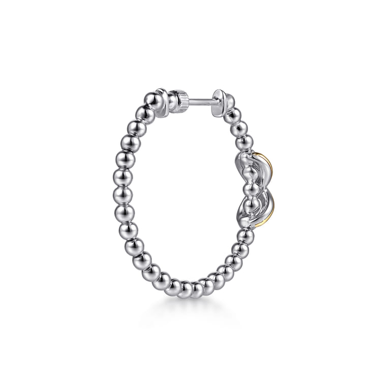 Infinity - 14K Yellow Gold and 925 Sterling Silver Bujukan Infinity Classic Hoop Earrings - Shot 2