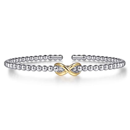 Infinity - 14K Yellow Gold and 925 Sterling Silver Bujukan Infinity Cuff