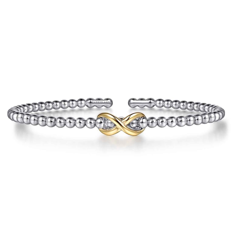 Infinity - 14K Yellow Gold and 925 Sterling Silver Bujukan Infinity Cuff - Shot 1