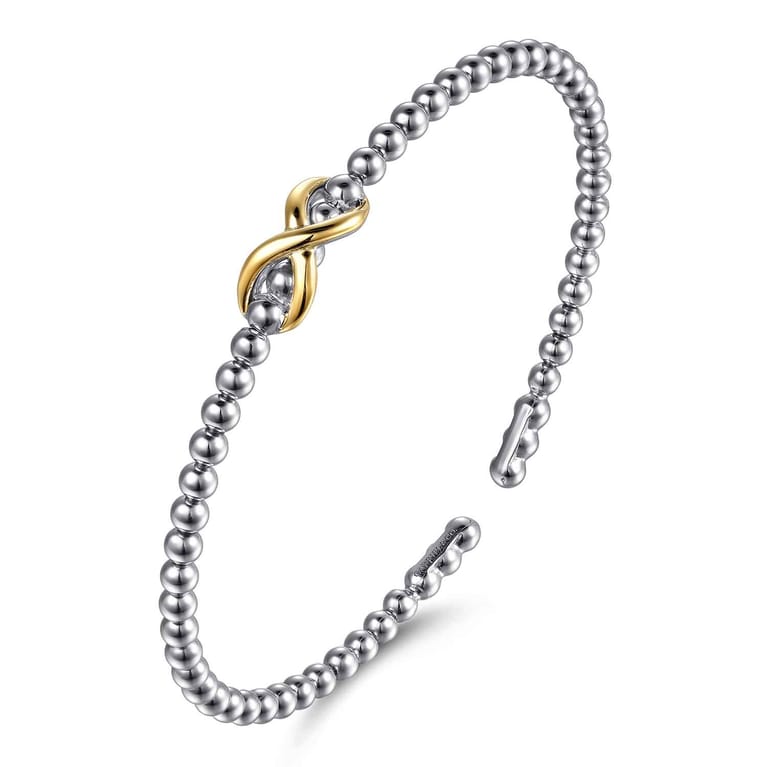 Infinity - 14K Yellow Gold and 925 Sterling Silver Bujukan Infinity Cuff - Shot 2