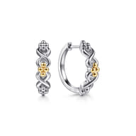 Infinity - 14K Yellow Gold and 925 Sterling Silver Bujukan Infinity Intricate Hoop Earrings
