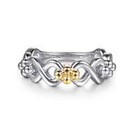 Infinity - 14K Yellow Gold and 925 Sterling Silver Bujukan Infinity Ladie's Ring