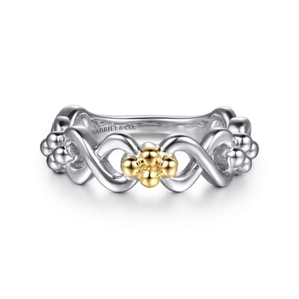 Infinity - 14K Yellow Gold and 925 Sterling Silver Bujukan Infinity Ladie's Ring