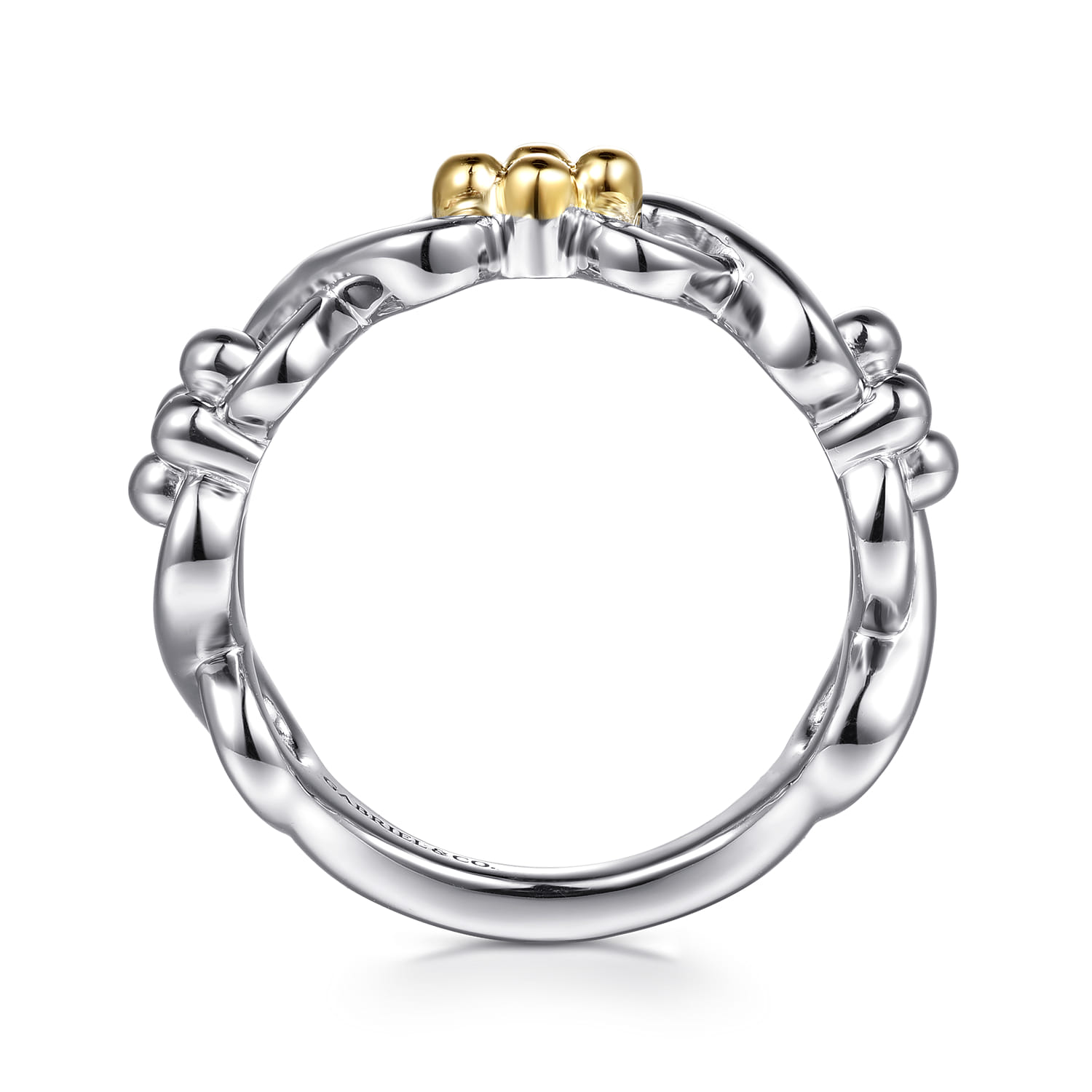 Infinity - 14K Yellow Gold and 925 Sterling Silver Bujukan Infinity Ladie's Ring - Shot 2