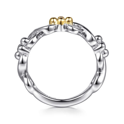 Infinity - 14K Yellow Gold and 925 Sterling Silver Bujukan Infinity Ladie's Ring