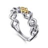 Infinity - 14K Yellow Gold and 925 Sterling Silver Bujukan Infinity Ladie's Ring