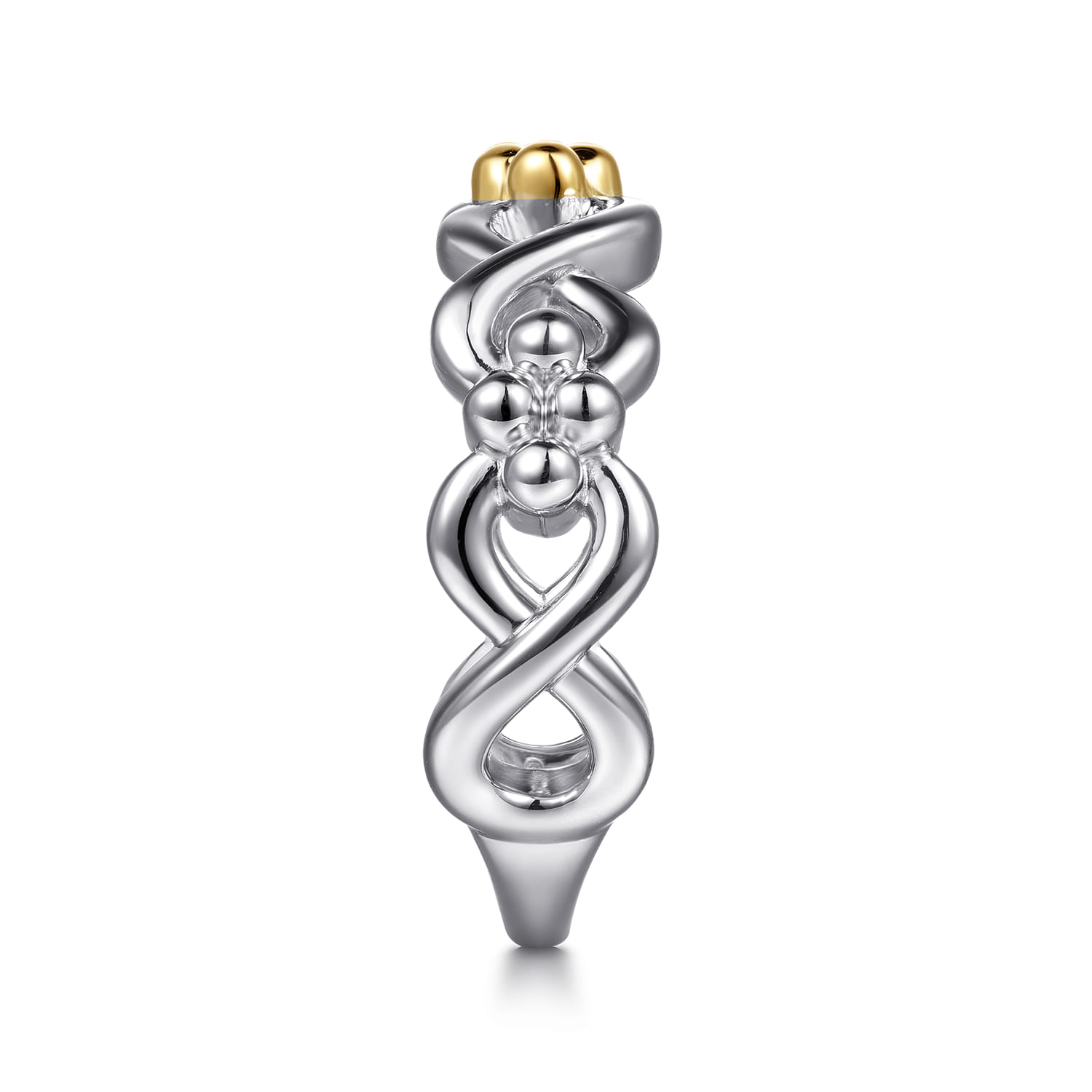 Infinity - 14K Yellow Gold and 925 Sterling Silver Bujukan Infinity Ladie's Ring - Shot 4