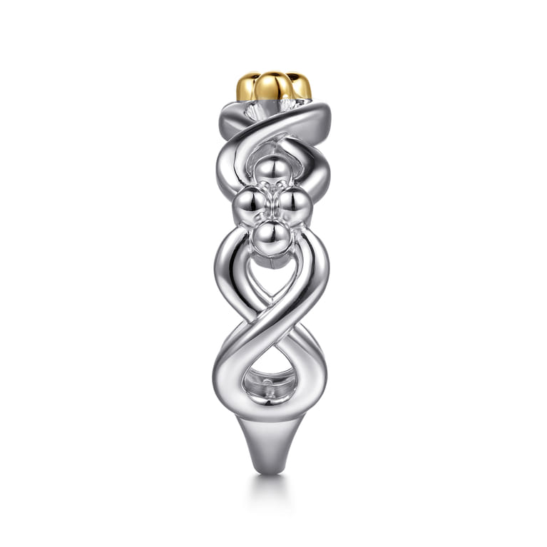 Infinity - 14K Yellow Gold and 925 Sterling Silver Bujukan Infinity Ladie's Ring - Shot 4