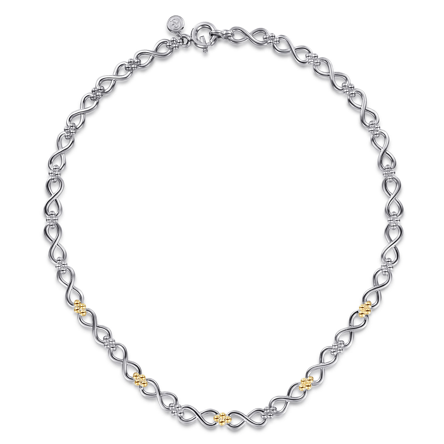 Infinity - 14K Yellow Gold and 925 Sterling Silver Bujukan Infinity Link Chain Necklace