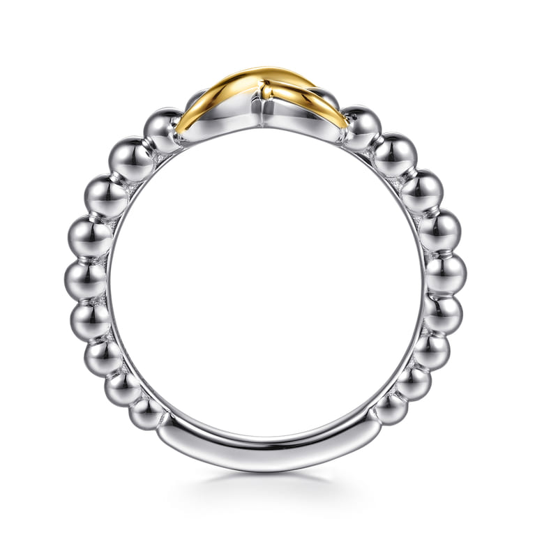 Infinity - 14K Yellow Gold and 925 Sterling Silver Bujukan Infinity Ring - Shot 2