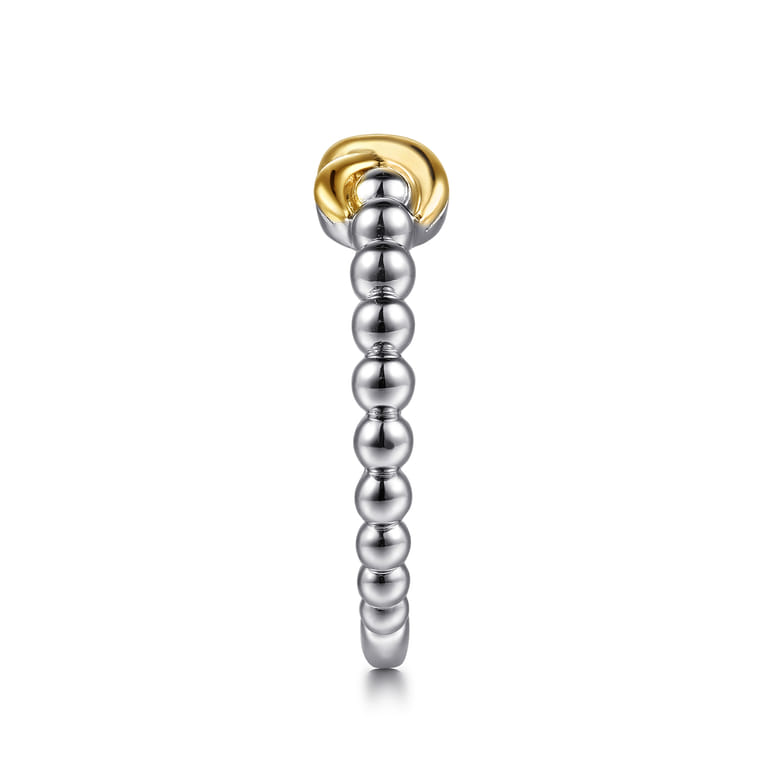 Infinity - 14K Yellow Gold and 925 Sterling Silver Bujukan Infinity Ring - Shot 4