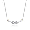 Infinity - 14K Yellow Gold and 925 Sterling Silver Bujukan White Sapphire Infinity Bar Necklace