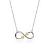 Infinity - 14K Yellow Gold and 925 Sterling Silver Infinity Heart Pendant Necklace