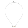 Infinity - 14K Yellow Gold and 925 Sterling Silver Infinity Heart Pendant Necklace