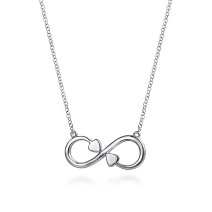 Infinity - 14K Yellow Gold and 925 Sterling Silver Infinity Heart Pendant Necklace