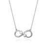 Infinity - 14K Yellow Gold and 925 Sterling Silver Infinity Heart Pendant Necklace