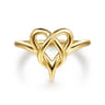 Infinity - 14K Yellow Plain Gold Heart Infinity Ring