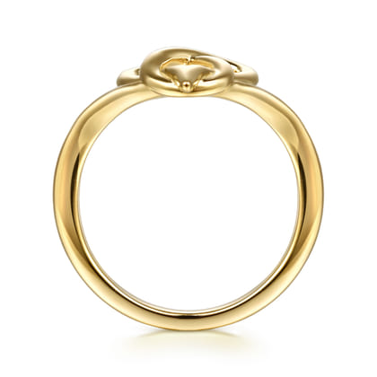 Infinity - 14K Yellow Plain Gold Heart Infinity Ring