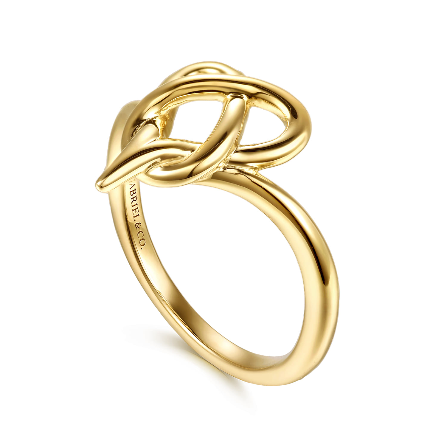 Infinity - 14K Yellow Plain Gold Heart Infinity Ring - Shot 3