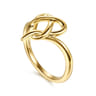 Infinity - 14K Yellow Plain Gold Heart Infinity Ring