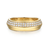 Inspire - 14K Yellow Gold Beads Setting Diamond Anniversary Band