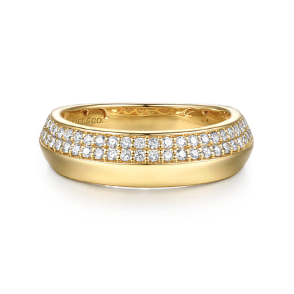 Inspire - 14K Yellow Gold Beads Setting Diamond Anniversary Band