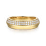 Straight Wedding Ring in 14k Yellow Gold with Round Natural Diamond at Gabriel & Co.