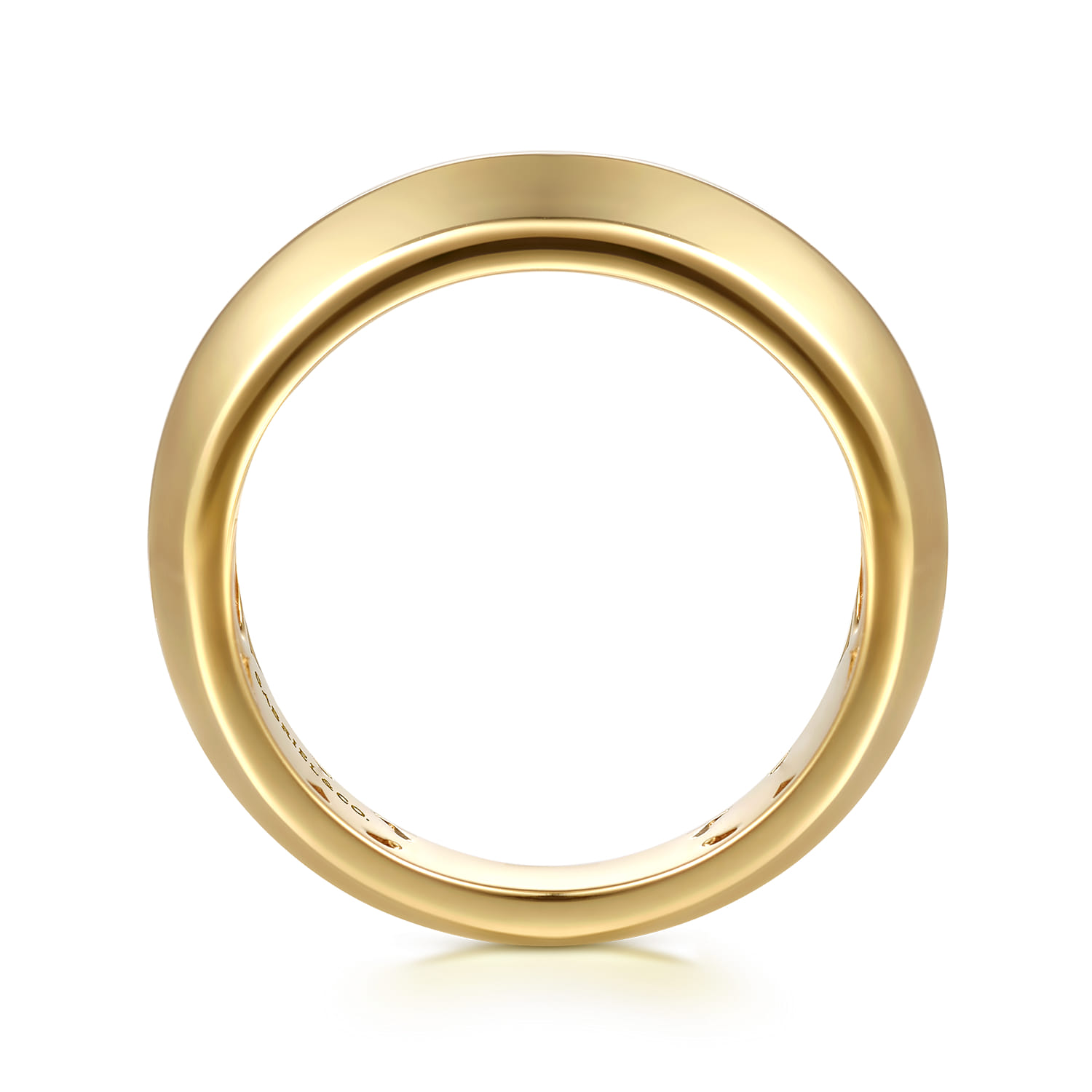 Straight Wedding Ring in 14k Yellow Gold with Round Natural Diamond at Gabriel & Co. - Shot 2