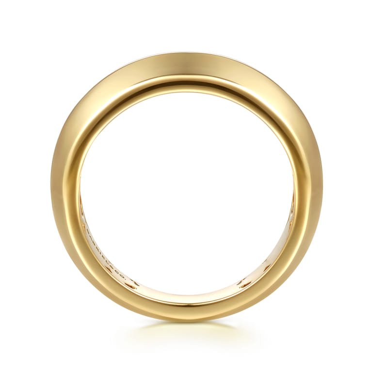 Straight Wedding Ring in 14k Yellow Gold with Round Natural Diamond at Gabriel & Co. - Shot 2