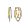 Intricate Hoop Earrings 14K White and Yellow Gold Diamond 0.5ct Bujukan - 0.5 ct