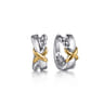 Intricate Hoop Earrings 14K Yellow Gold and 925 Sterling Silver 15mm Bujukan