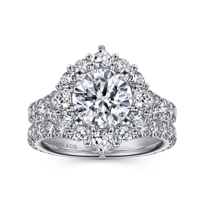 Iolana - Platinum Fancy Halo Round Diamond Engagement Ring