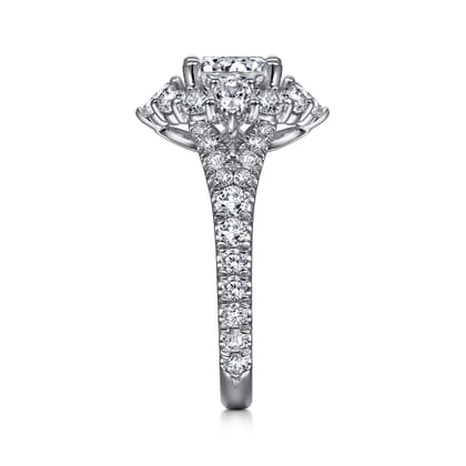 Iolana - Platinum Fancy Halo Round Diamond Engagement Ring
