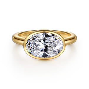 Irene - 14K Yellow Gold Oval Diamond Engagement Ring
