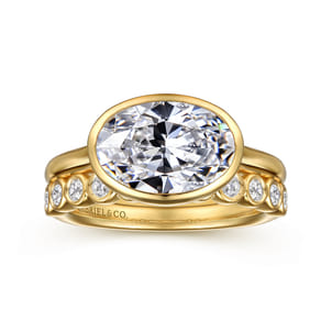 Irene - 14K Yellow Gold Oval Diamond Engagement Ring