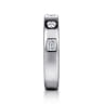 Straight Wedding Ring in 14k White Gold with Emerald Cut Natural Diamond at Gabriel & Co.