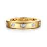 Straight Wedding Ring in 14k Yellow Gold with Emerald Cut Natural Diamond at Gabriel & Co.