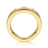 Straight Wedding Ring in 14k Yellow Gold with Emerald Cut Natural Diamond at Gabriel & Co.