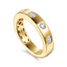 Straight Wedding Ring in 14k Yellow Gold with Emerald Cut Natural Diamond at Gabriel & Co.