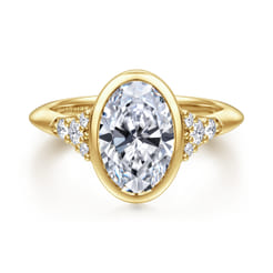 Iryna - 14K Yellow Gold Oval Diamond Engagement Ring