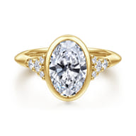 Iryna - 14K Yellow Gold Oval Diamond Engagement Ring