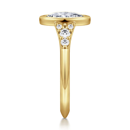 Iryna - 14K Yellow Gold Oval Diamond Engagement Ring